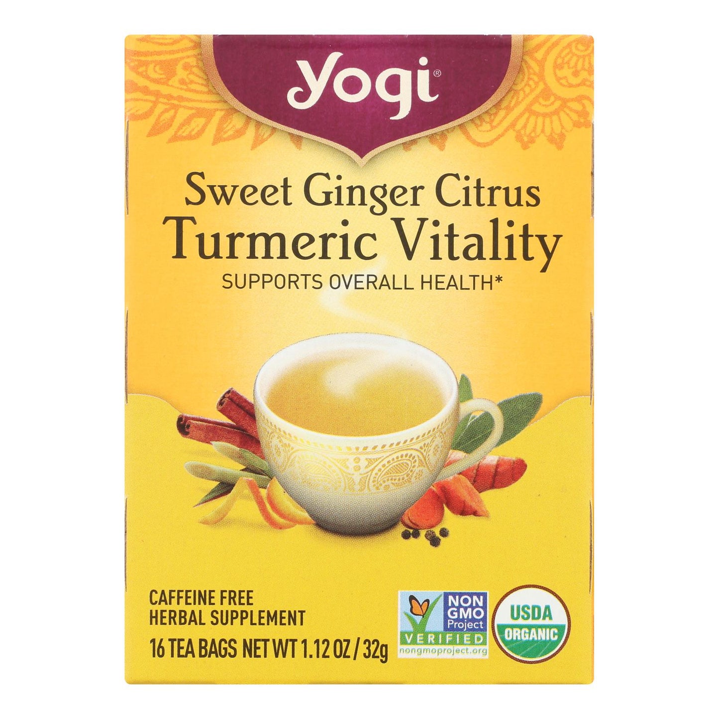 Sweet Ginger Citrus Turmeric Vitality Tea | Yogi