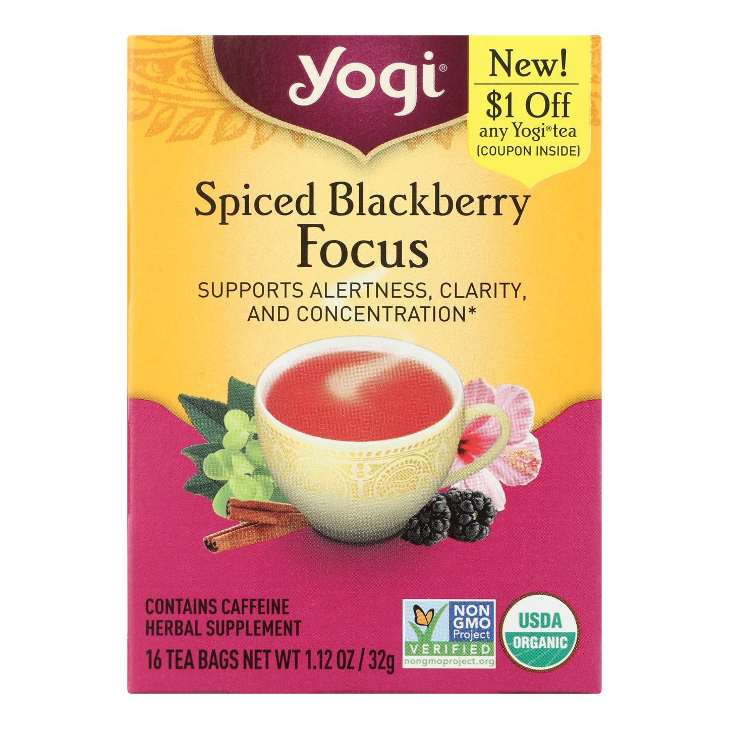 Spiced Blackberry Focus Tea | Yogi