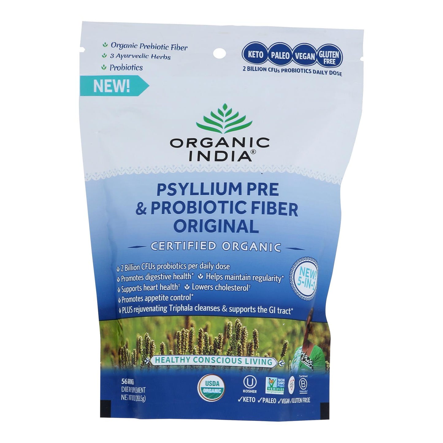 Psyllium Organic Prebiotic/Probiotic Fiber | Organic India