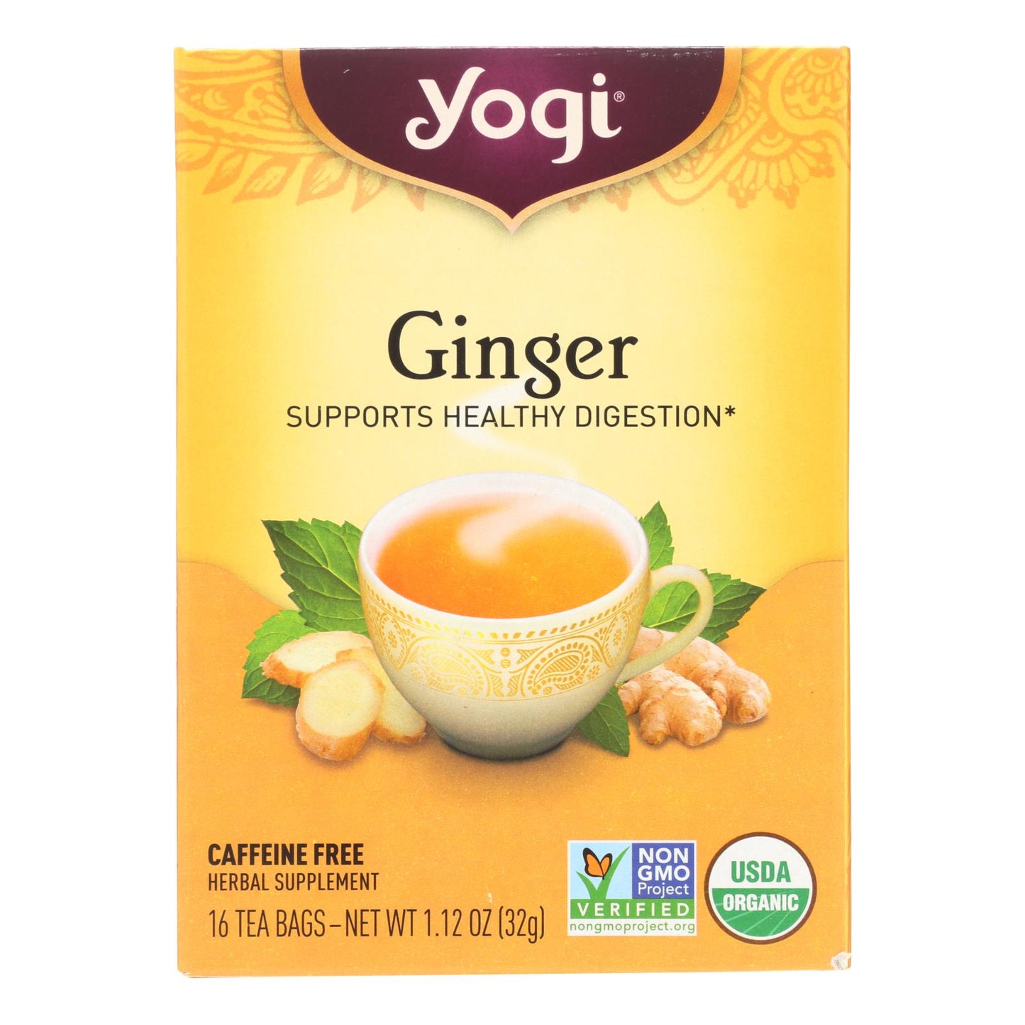 Organic Ginger Caffeine Free Herbal Tea | Yogi