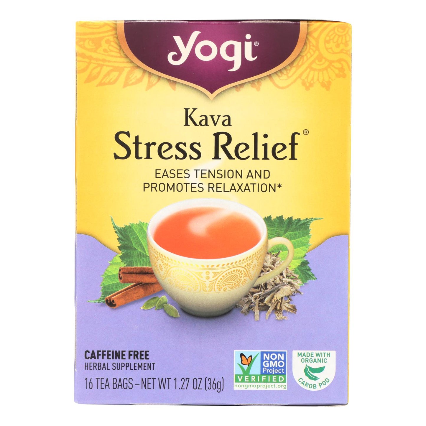 Kava Stress Relief Herbal Tea Caffeine Free | Yogi