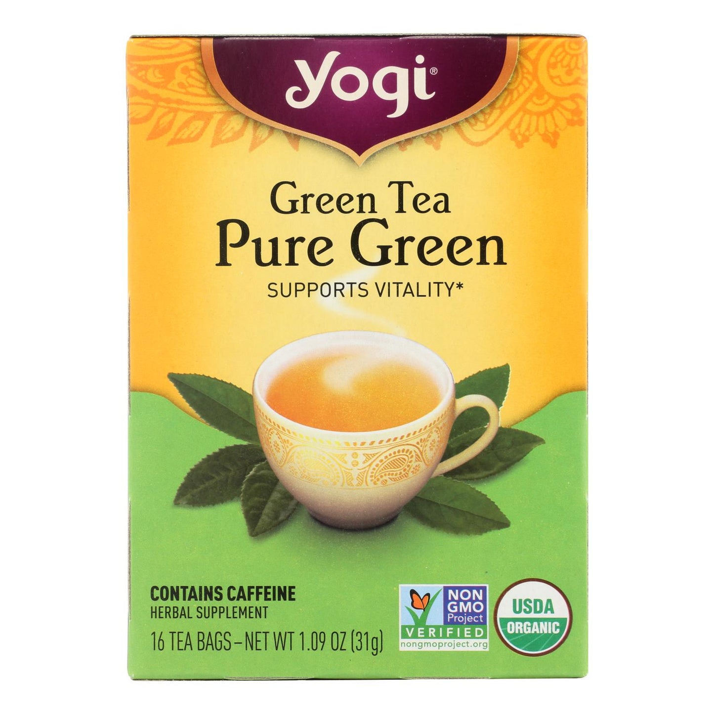 Organic Pure Green Herbal Tea | Yogi