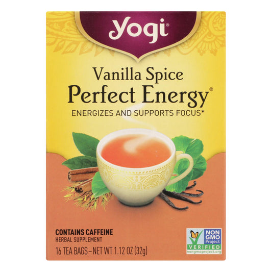 Perfect Energy Vanilla Spice Herbal Tea | Yogi
