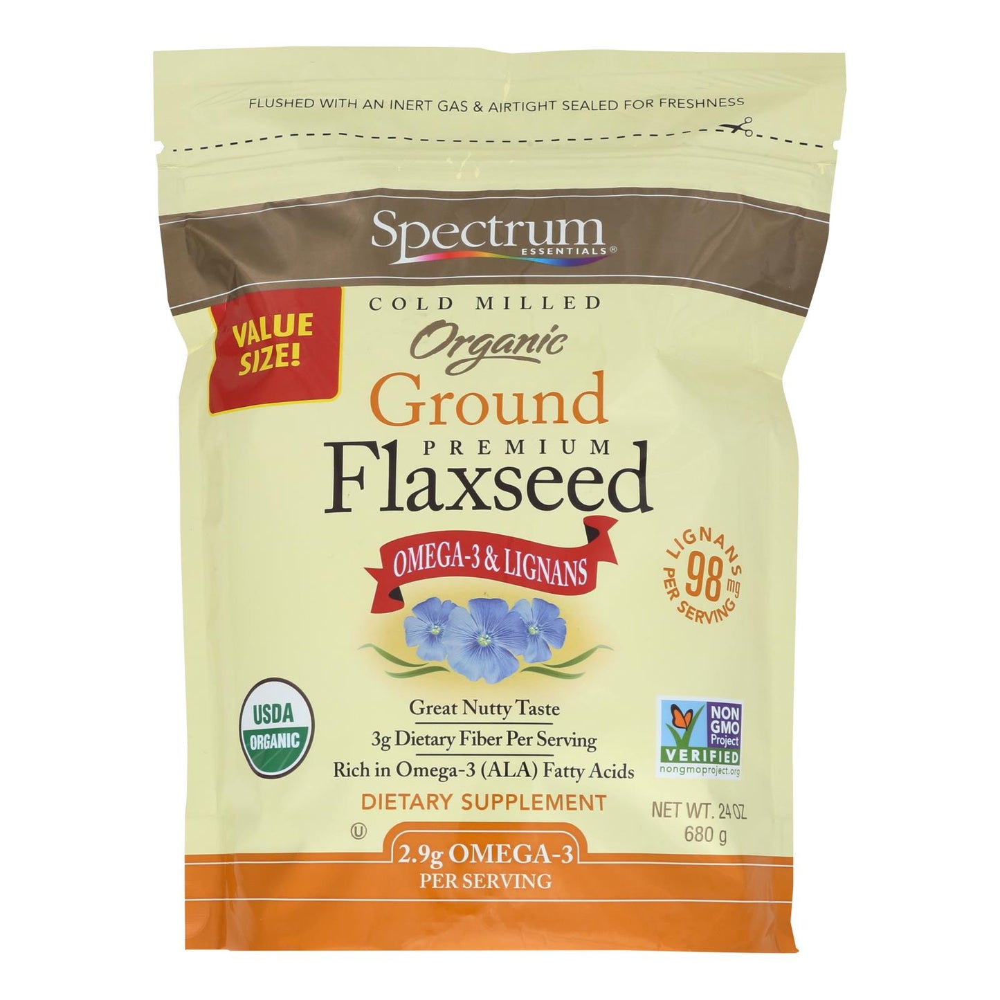 Organic Ground Premium Flaxseed | Spectrum Essentials