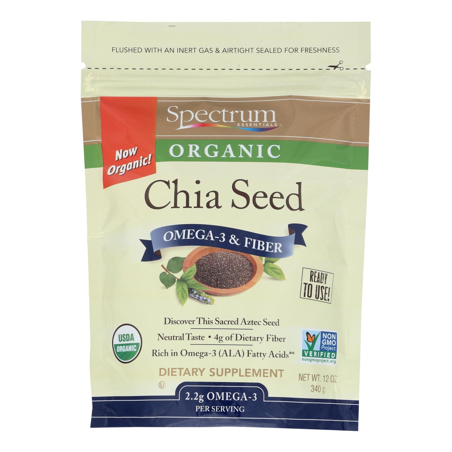 Organic Chia Seeds Omega 3 and Fiber | Spectrum Essentials