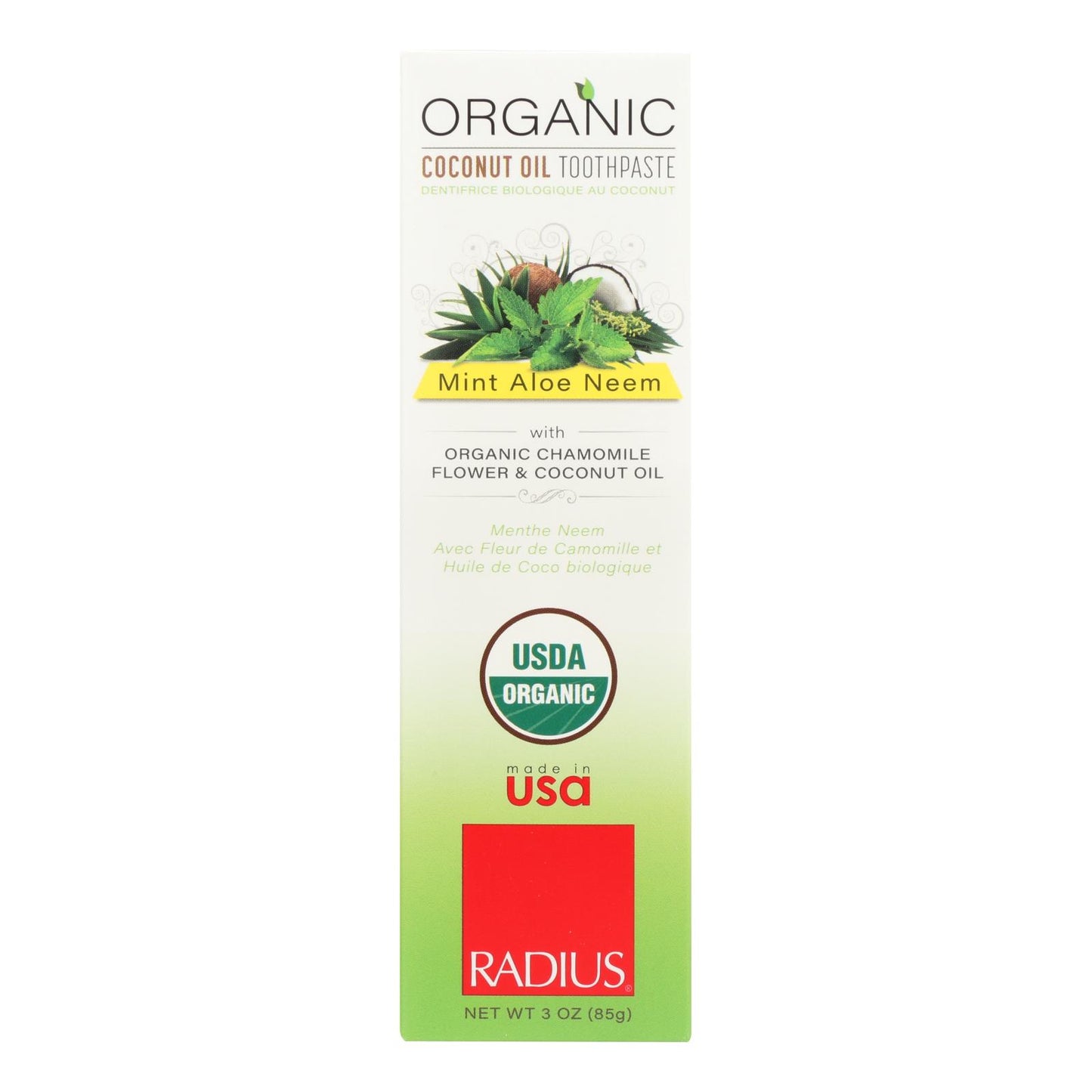 Radius Whitening Mint Aloe Neem Toothpaste  - 1 Each - 3 Oz