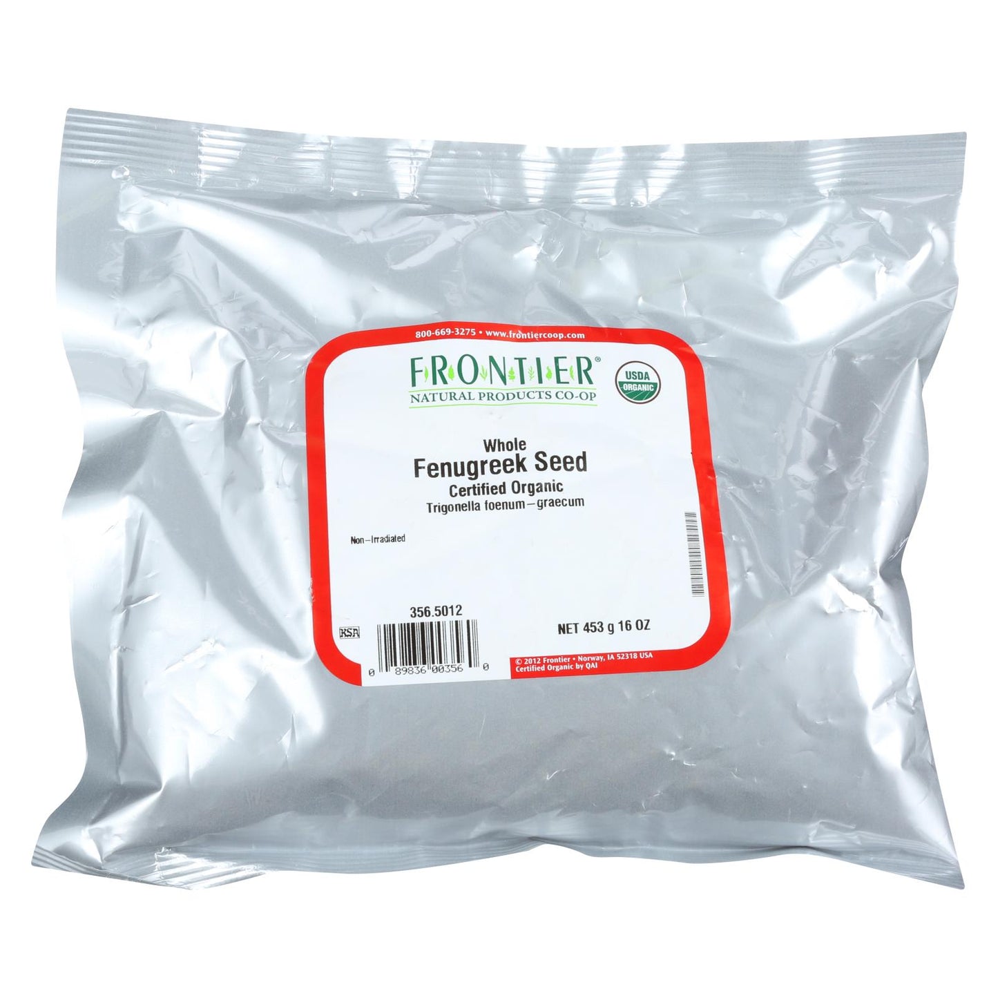 Organic Whole Fenugreek Seed |Frontier Herb