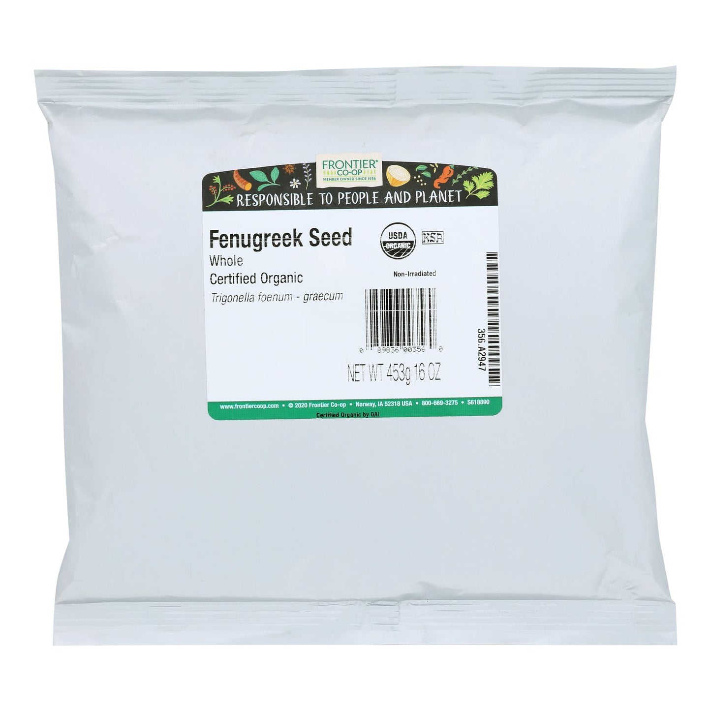 Organic Whole Fenugreek Seed |Frontier Herb