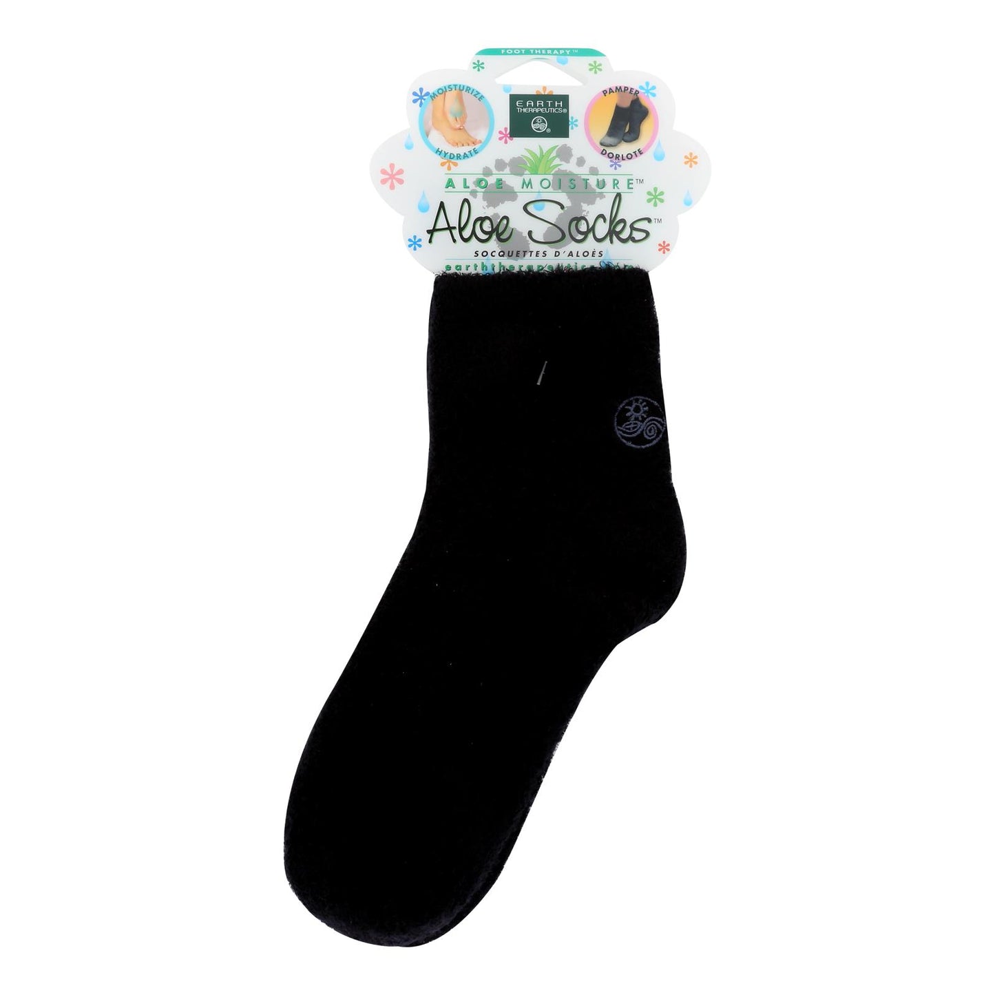 Aloe Moisture Socks - Black| Earth Therapeutics