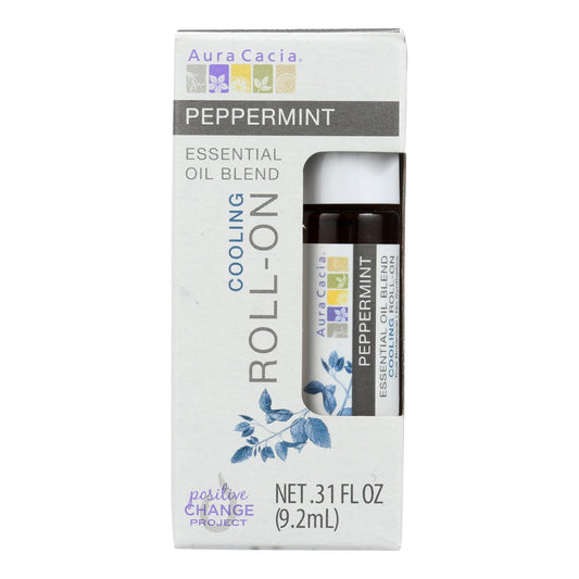 Peppermint Essential Oil Blend Cooling Roll On |Aura Cacia