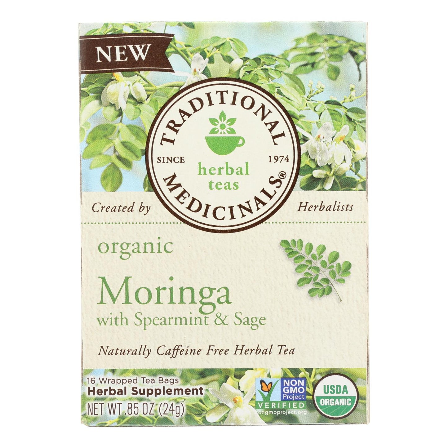 Organic Moringa Spearmint Tea | Traditional Medicinals