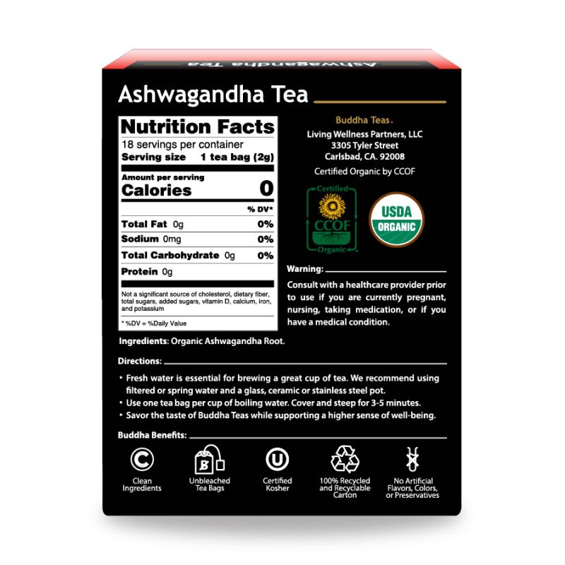 Ashwagandha Tea | Buddha Teas | 6 Boxes