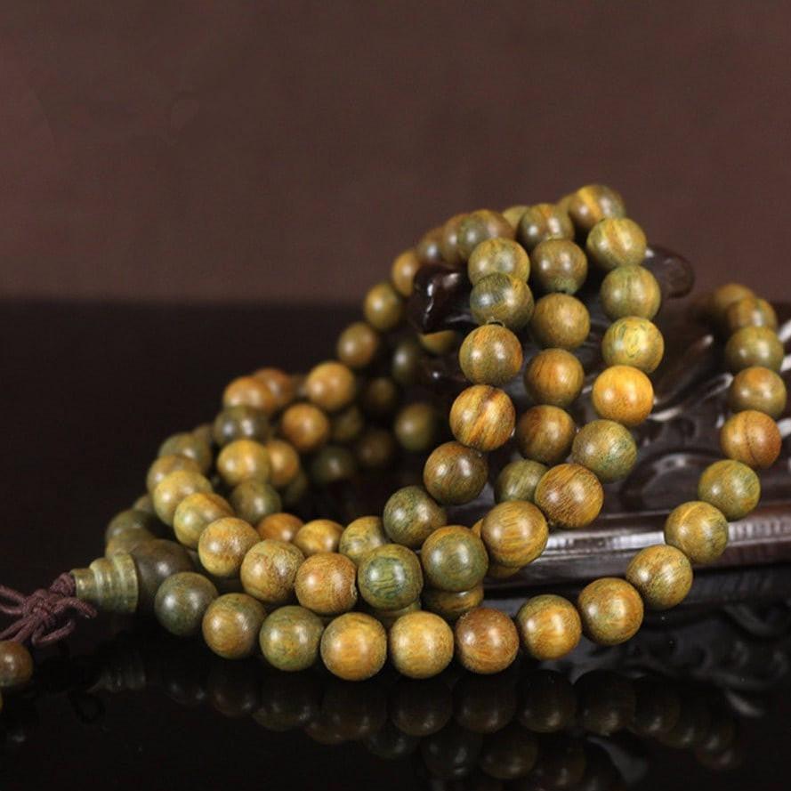 Green Sandalwood 108 Bead Mala (8mm) Mala