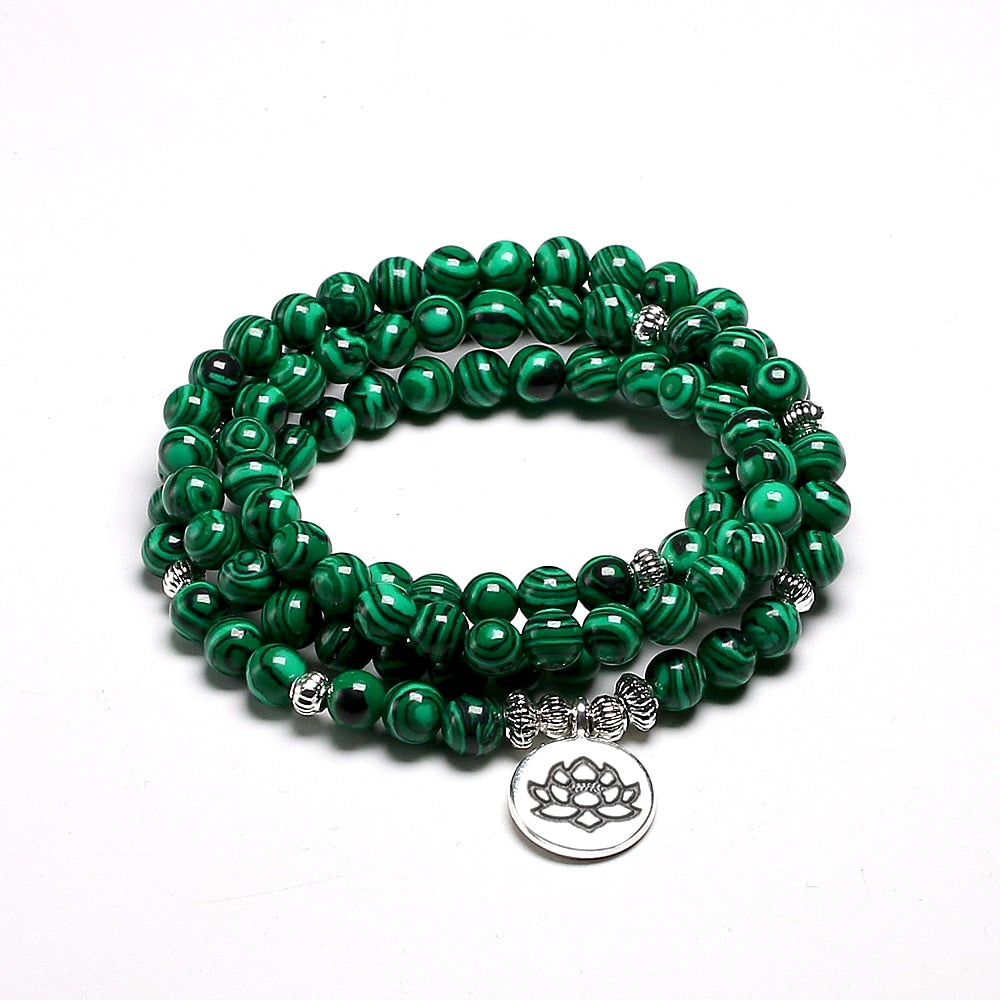 Purusha Transformation Malachite 108 Mala