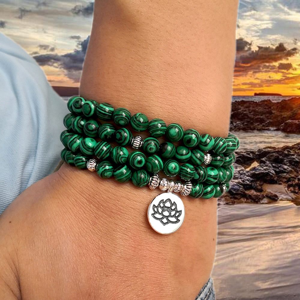 Purusha Transformation Malachite 108 Mala