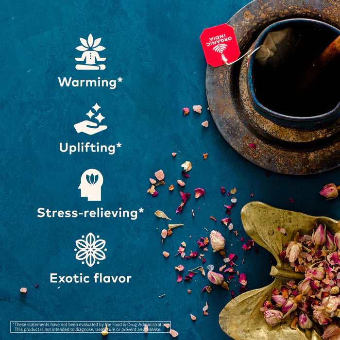 Tulsi Cinnamon Rose Tea | Organic India | 6 Boxes
